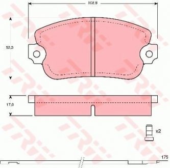 Гальмівні колодки, дискове гальмо (набір) TRW GDB154