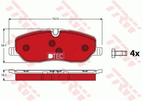Колодки передні range rover sport (ls), discovery iv (la) TRW GDB1631DTE