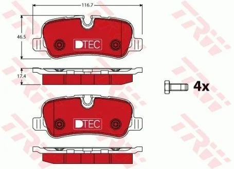 Комплект гальмівних колодок TRW GDB1632DTE