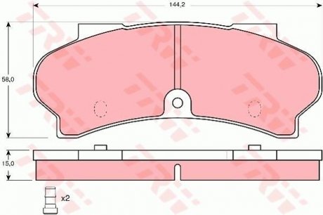 Гальмівні колодки, дискове гальмо (набір) TRW GDB164