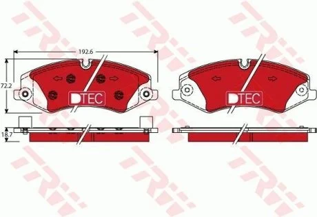 Колодки передні land rover discovery iv, range rover iii, sport TRW GDB1898DTE