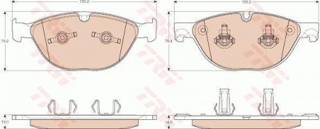 Комплект тормозных колодок, дисковый тормоз TRW GDB1963