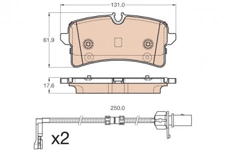 Колодки тормозные зад. AUDI S8 Quattro 02/12gt торм. сист. TRW GDB1975 (фото 1)