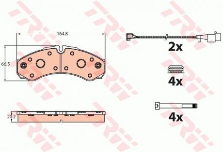 Комплект гальмівних колодок TRW GDB2109