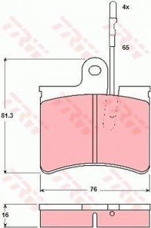 Комплект тормозных колодок, дисковый тормоз TRW GDB287 (фото 1)