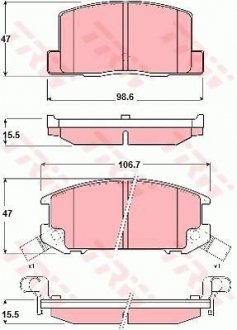 Гальмівні колодки, дискове гальмо (набір) TRW GDB3058