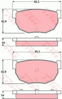 Тормозные колодки, дисковый тормоз (набор) TRW GDB306 (фото 1)