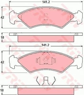 Комплект тормозных колодок, дисковый тормоз TRW GDB311 (фото 1)