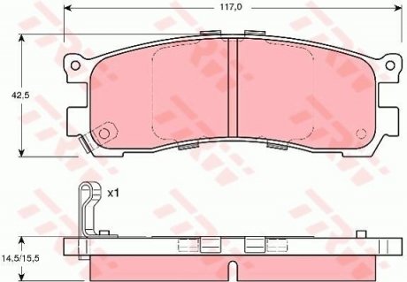 Тормозные колодки, дисковый тормоз (набор) TRW GDB3179 (фото 1)