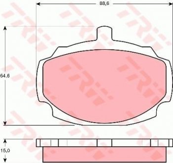 Гальмівні колодки, дискове гальмо (набір) TRW GDB331 (фото 1)