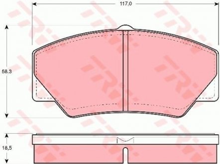 Комплект тормозных колодок, дисковый тормоз TRW GDB349 (фото 1)