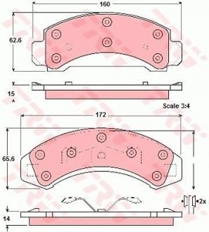 Тормозные колодки, дисковый тормоз (набор) TRW GDB4013 (фото 1)