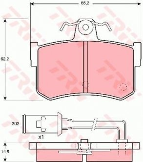 Комплект тормозных колодок, дисковый тормоз TRW GDB486 (фото 1)