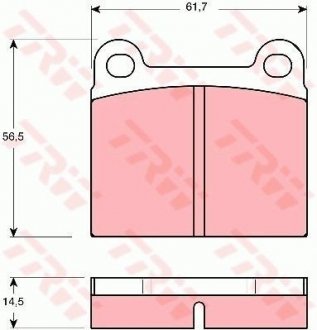 Гальмівні колодки, дискове гальмо (набір) TRW GDB656