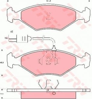 Комплект тормозных колодок, дисковый тормоз TRW GDB960 (фото 1)