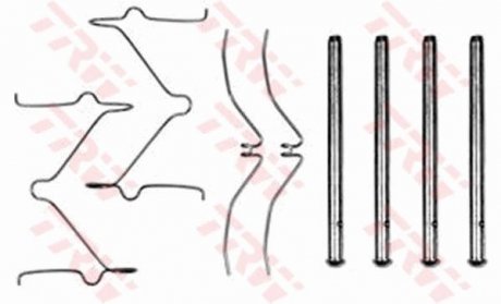 Гальмівні колодки (монтажний набір) TRW PFK286 (фото 1)
