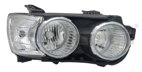 Фара Прав (H1/H7, електричн, з мотором, колір відбивача: чорн) CHEVROLET AVEO III 03.11-09.14 TYC 2012773059