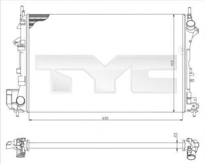 Радіатор, охолодження двигуна TYC 7250009