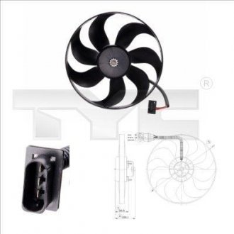 Вентилятор, охолодження двигуна TYC 8020009 (фото 1)