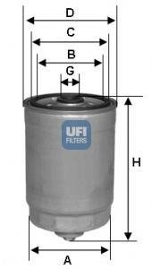 Фільтр палива UFI 24.350.00 (фото 1)