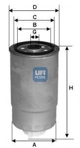 Топливный фильтр UFI 24.H2O.03
