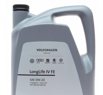 Моторна олія LongLife IV FE 0W-20 синтетична 5 л VAG GS60577M4 (фото 1)