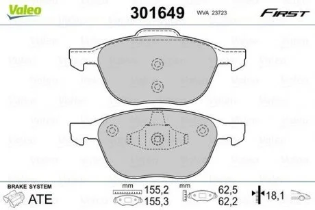 KLOCKI HAM. FORD P. C-MAX/FOCUS/KUGA 03- Valeo 301649