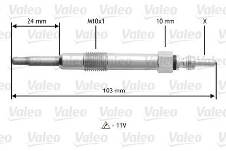 Свічка розжарювання Valeo 345114