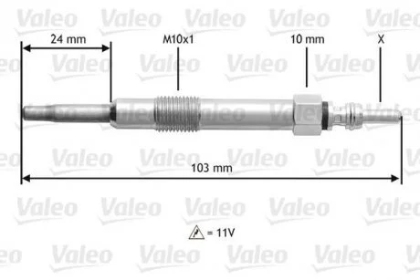 Свічка розжарювання Valeo 345114