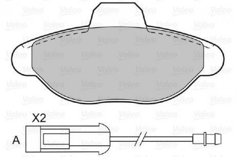 Комплект тормозных колодок, дисковый тормоз Valeo 598011 (фото 1)
