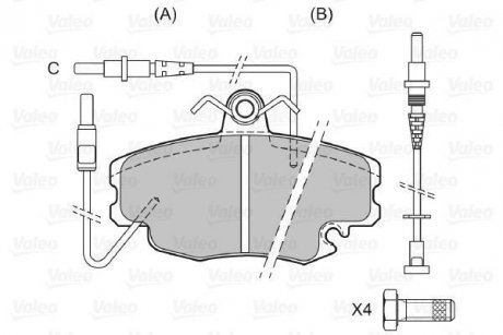 Комплект тормозных колодок, дисковый тормоз Valeo 598084 (фото 1)
