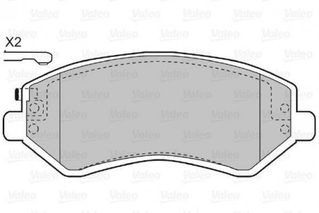 Комплект тормозных колодок, дисковый тормоз Valeo 598414