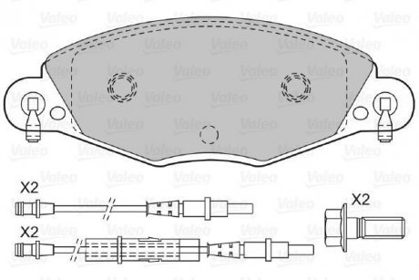 Комплект тормозных колодок, дисковый тормоз Valeo 598416