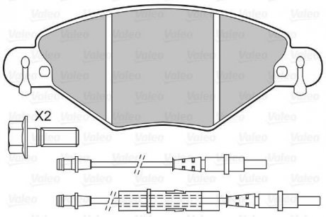 Комплект тормозных колодок, дисковый тормоз Valeo 598419 (фото 1)