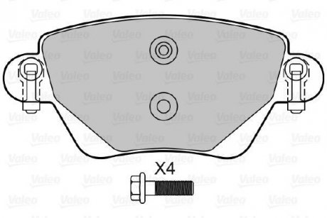 Комплект тормозных колодок, дисковый тормоз Valeo 598434