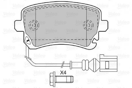 Комплект тормозных колодок, дисковый тормоз Valeo 598671