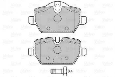 Комплект тормозных колодок, дисковый тормоз Valeo 598701