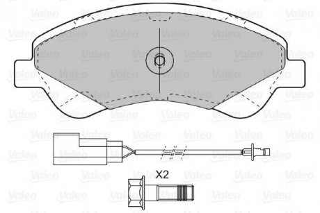 Комплект тормозных колодок, дисковый тормоз Valeo 598818 (фото 1)