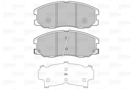 Комплект тормозных колодок, дисковый тормоз Valeo 598942 (фото 1)
