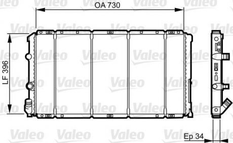 Радіатор, охолодження двигуна Valeo 732050