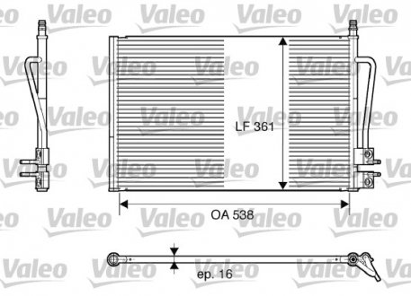 Конденсатор кондиціонера FORD Fusion 1.6D (вир-во) Valeo 817664