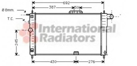 Радиатор охлаждения DAEWOO NEXIA 15 MT - AC 94- Van Wezel 81002001