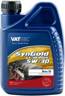 Моторное масло SynGold LL-III Plus 5W-30 синтетическое 1 л VATOIL 50020 (фото 1)