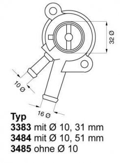 Термостат системы охлаждения WAHLER 348587D