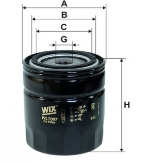 Фильтр масляный (OP 550) WIX FILTERS WL7097 (фото 1)
