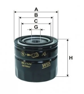 Фільтр масляний WIX FILTERS WL7124