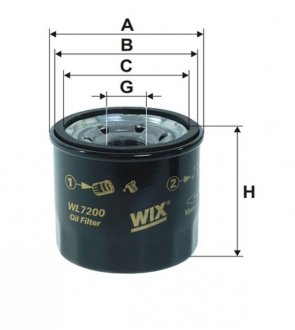 Фильтр масляный (OP 595) WIX FILTERS WL7200 (фото 1)
