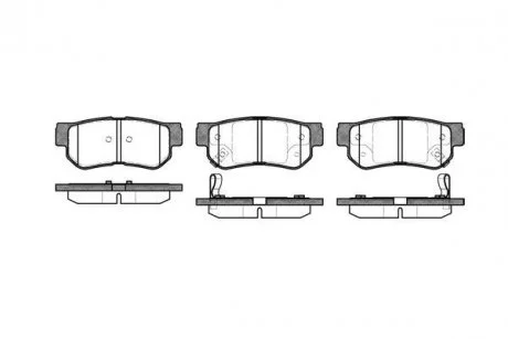 Гальмівні колодки зад. SANTA FE/SONATA/TUCSON/MAGENTIS/SPORTAGE WOKING P6463.02