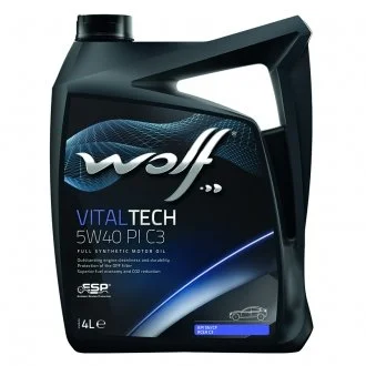 Моторное масло Vitaltech PI C3 5W-40 синтетическое 4 л Wolf 8302916 (фото 1)