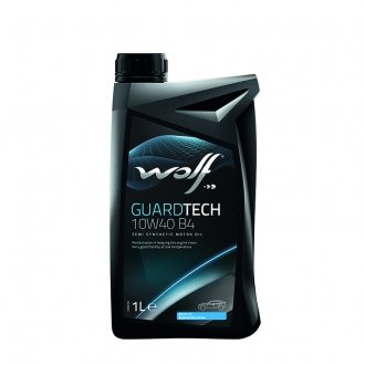 Моторное масло Guardtech B4 10W-40 полусинтетическое 1 л Wolf 8303616